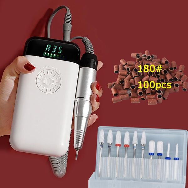 

rechargeable nail drill manicure polish machine set bits pen art tool pedicure grinding accessories sander &