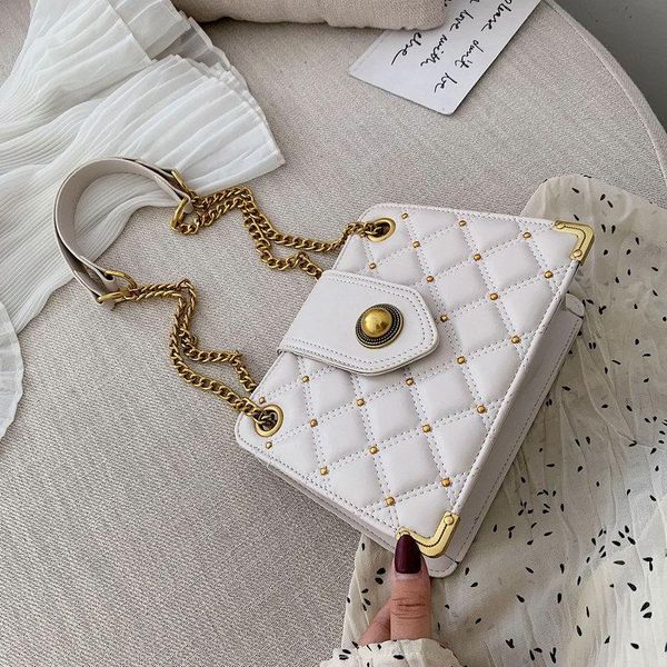 

evening bags valtis 2021 women fashion quilted diamond lattice soft leather shoulder bag vintage rivet chain crossbody pouch style