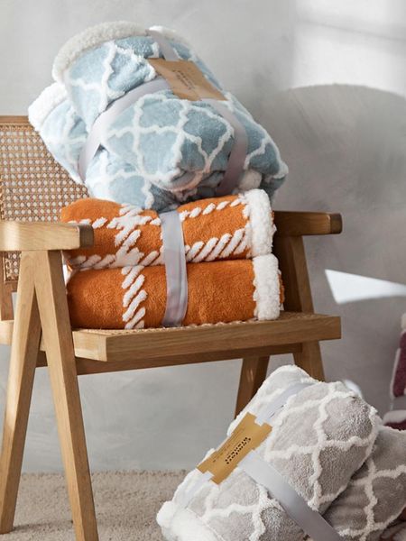 

blankets european style double-layer thickened warm coral cashmere lamb bed blanket sofa car nap