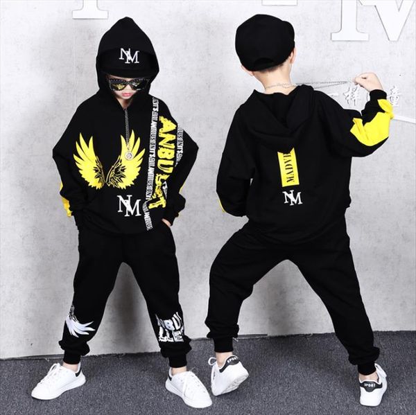 

kids tracksuit boys clothes set hip hop dnace costume sport suit for girls teen hoodies haren pants outfits 6 8, White