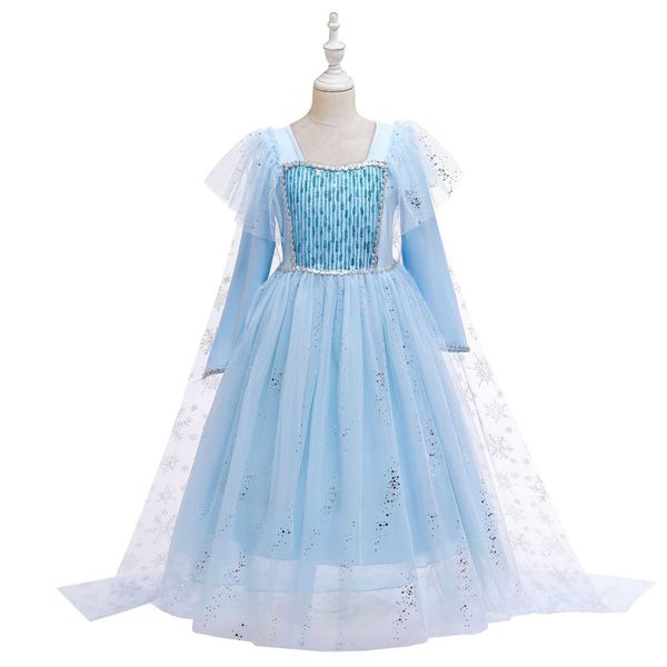 

snow and ice girl aisha princess dress autumn long sleeve children aisha halloween dress skirt, Red;yellow