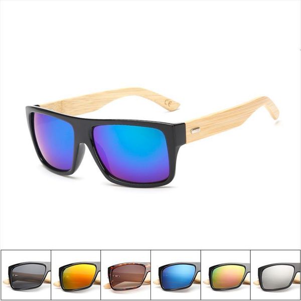 

classic bamboo wood sunglasses brand design men women coating mirror sun glasses retro uv400 shades gafas de sol, White;black