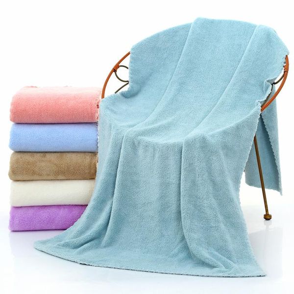 

towel large thick bath solid color soft super absorbent microfiber el shower swimming beauty salon towels 70x140cm