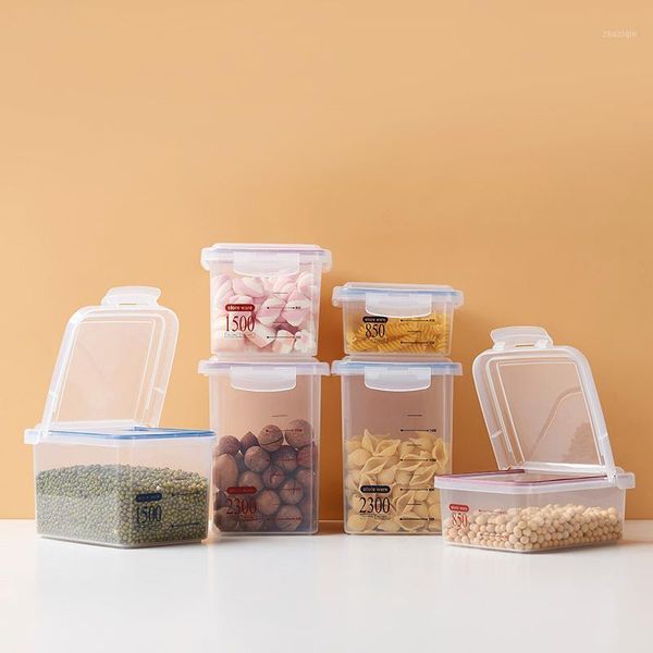 

storage bottles & jars square food box plastic tank kitchen grains freshness dried fruit milk powder sealed jar