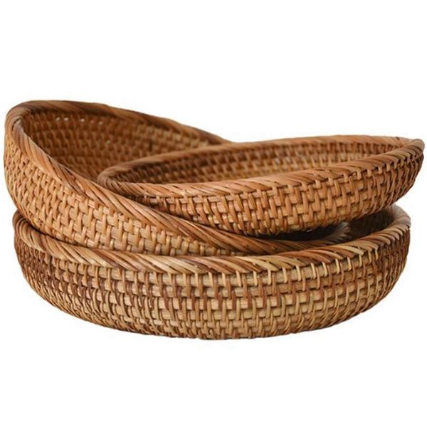 

storage baskets rattan woven fruit basket round dim sum living room bedroom desktop