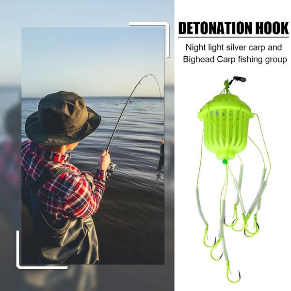 

fishing hooks 8/9/10/11/12/13 types explosion hook noctilucent feeder cage luminous fishhooks tackles accessories