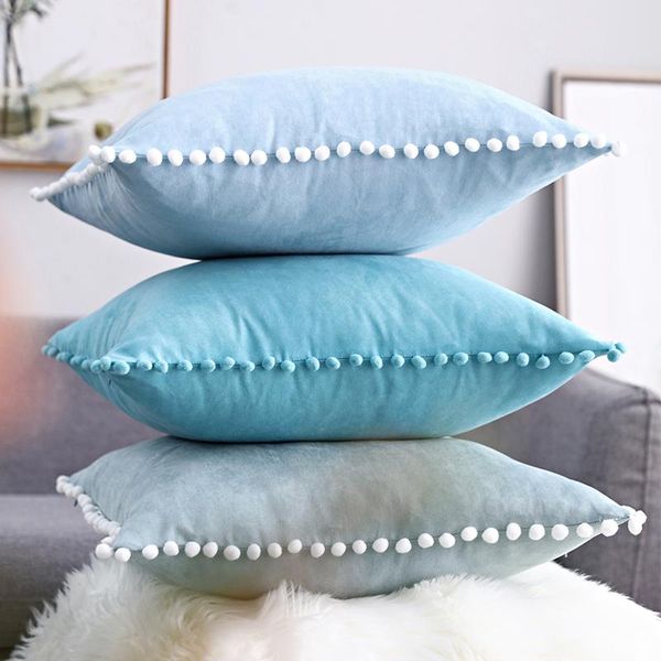 

cushion/decorative pillow hair ball lace with suede cushion cover sofa car 30x50cm/50x50cm decorative