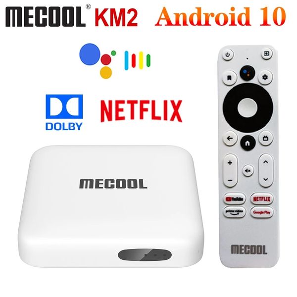MECOOL KM2 AMLOGIC S905X2 Dört Çekirdekli Android 10 TV Kutusu DDR4 2GB 8GB SPDIF Google Sertifikalı Destek Netflix 4K Medya Oyuncusu