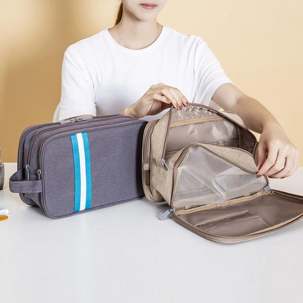 

multilayer cosmetic tote bag beautician vanity cases toiletry pouch makeup zip organizer bathroom wash pack accessories bags &