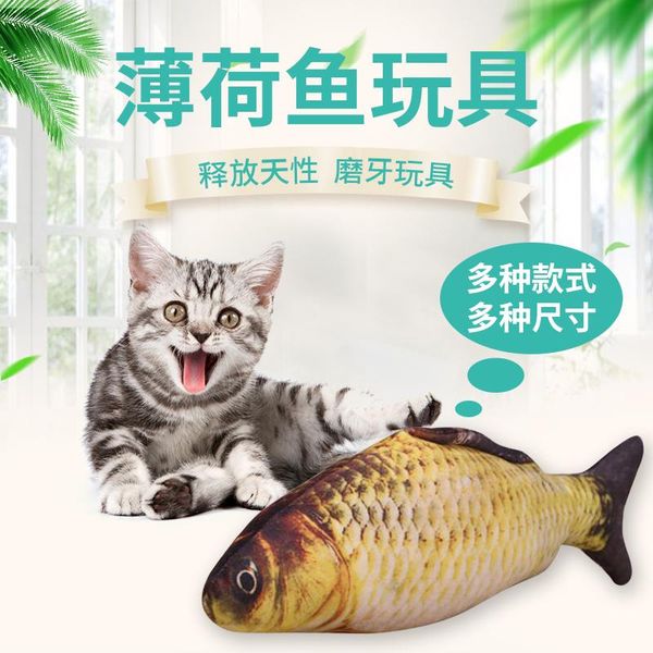 

cat toys carrywon toy plush creative 3d fish shape simulation vivid thicker short stuffed cats scratch chew