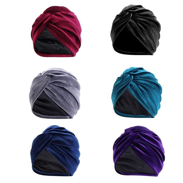 

beanie/skull caps solid color night hat women silk sleep hair care satin wrap imitated sleeping styling, Blue;gray