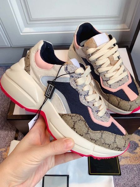 

brand retro sneakers letters casual thick bottom men's and women's fashion, Black