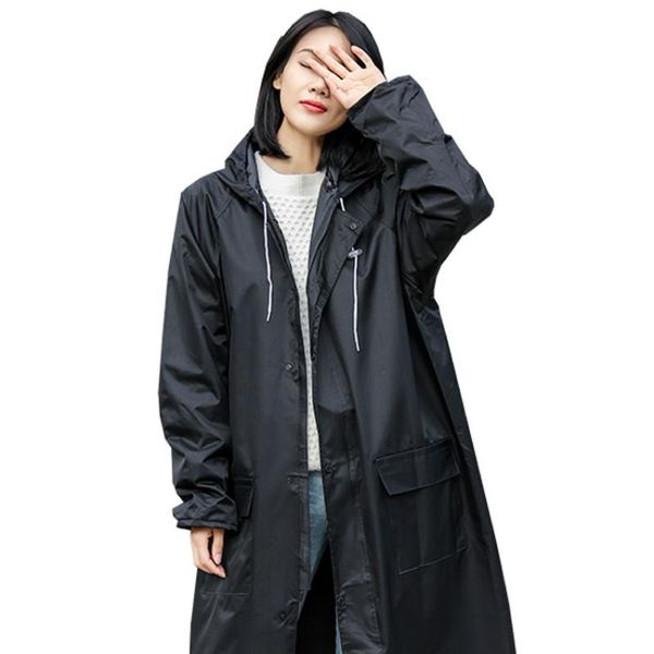

raincoats portable motorcycle raincoat women fashion black plastic rain jacket impermeable femme household merchandises ab50yy