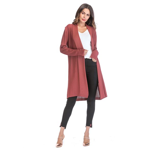 

hollow out autumn women cardigan long sleeve casual open stitch coats knitting female clothing outwear elegant streetwear 210507, Black;brown