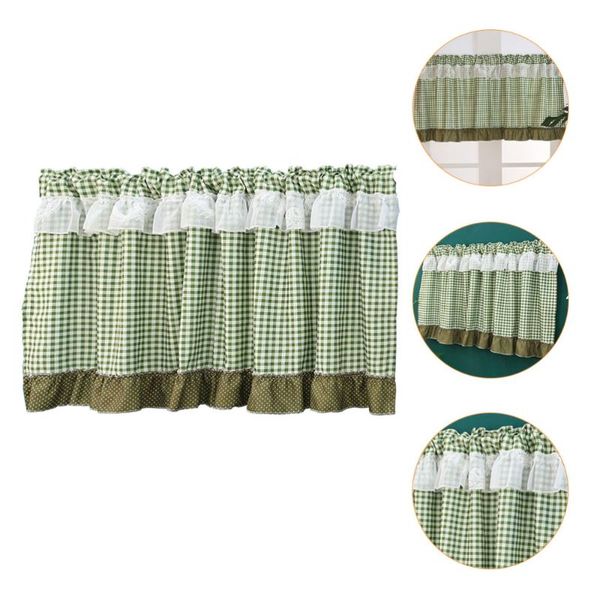 

curtain & drapes 1pc half window creative plaid short home decor (assorted color)