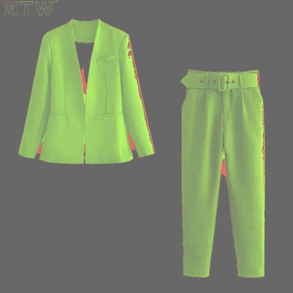

women's two piece pants 2021 spring autumn pieces women blazer suits ladies elegant jacket and trousers female chic office outfit, White