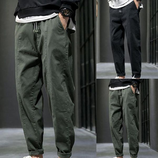 

men's jeans 2021 fashion casual plus size loose pure color sports long sweatpants joggers pants in autumn and spring men cloth, Blue