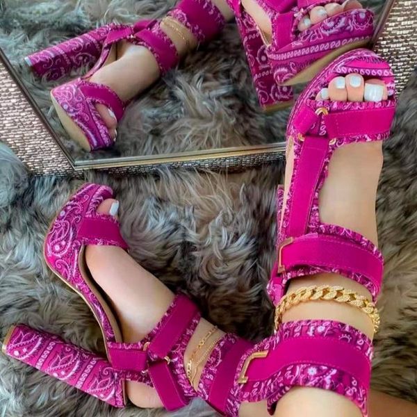 

sandals women shoes open toes high heels slides plus size with fashion slippers and printed cross-tied casual 2021, Black
