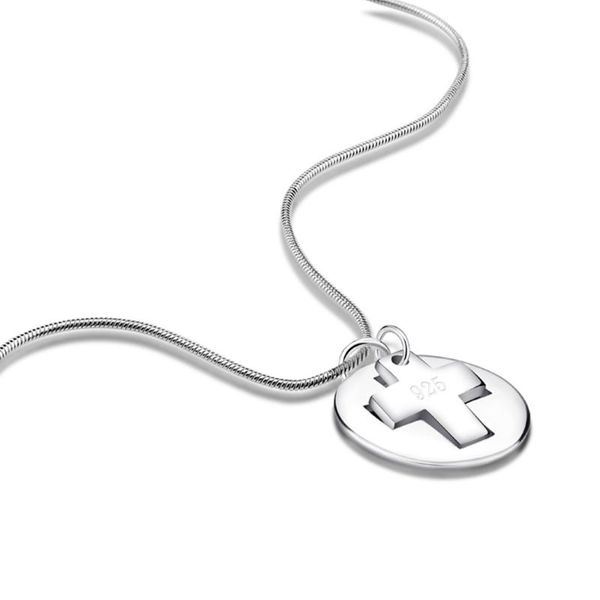 

chains fashion simple 925 sterling silver cross pendant necklace for women dainty clavicle snake chain jewelry christmas
