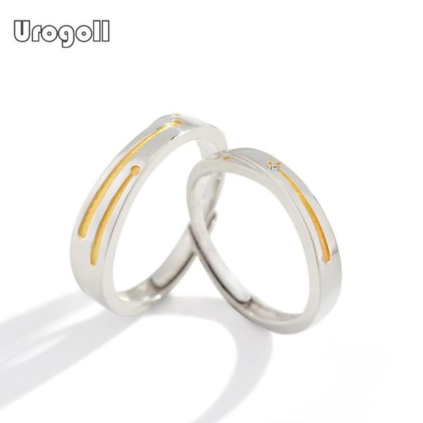 

cluster rings fine jewelry ring genuine 925 sterling silver gift for men women romantic wedding noble couple gifts, Golden;silver