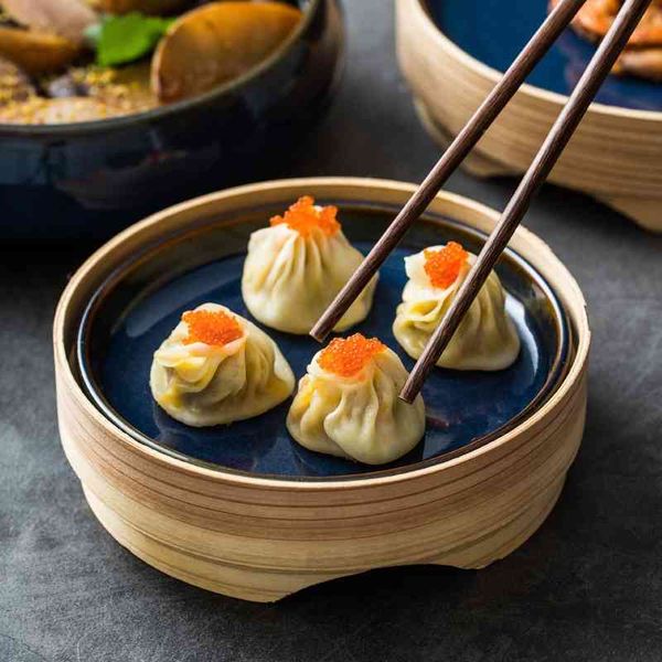 

creative ceramic tableware japanese ring steamer wooden tray dumpling plate salad bowl l porcelain