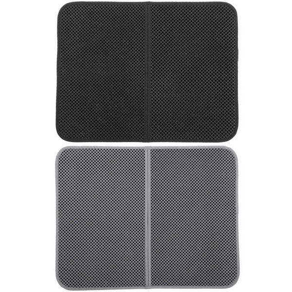 

cat grooming supplies eva double layer litter trapping mat anti-slip soft pet product bed for cats house clean beds & furniture
