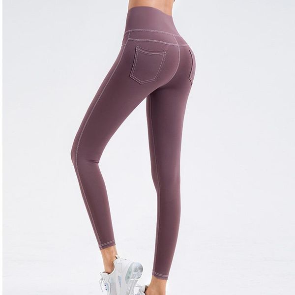 

women high waist seammed detail sports leggings skinny korean pants ftmf women's, Black