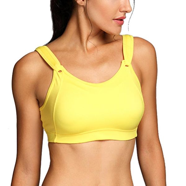 

gym clothing women's sports bra high impact full coverage wire non padded running workout 34 36 38 40 42 b c d dd blue, White;black