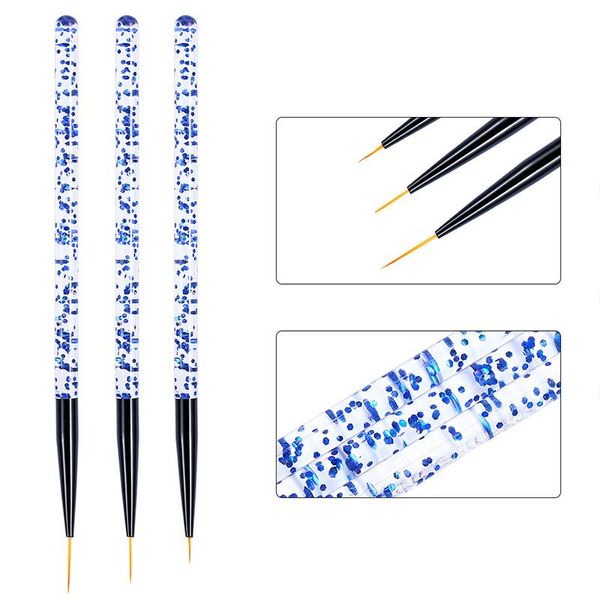 

3pcs nail art pen dotting painting drawing uv gel liner polish brush tool set sttx889 kits