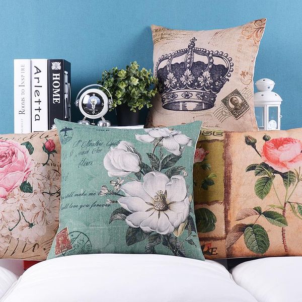 

cushion/decorative pillow vintage flower deer square throw pillow/almofadas case 45x45 53x53 60x60,retro western cushion cover home decore