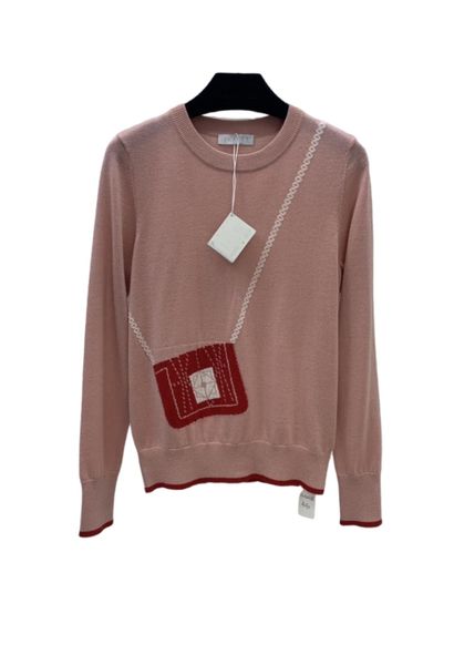 

milan runway sweaters 2022 spring long sleeves o neck women's sweater high end jacquard pullovers designer sweater 1203-6, White;black