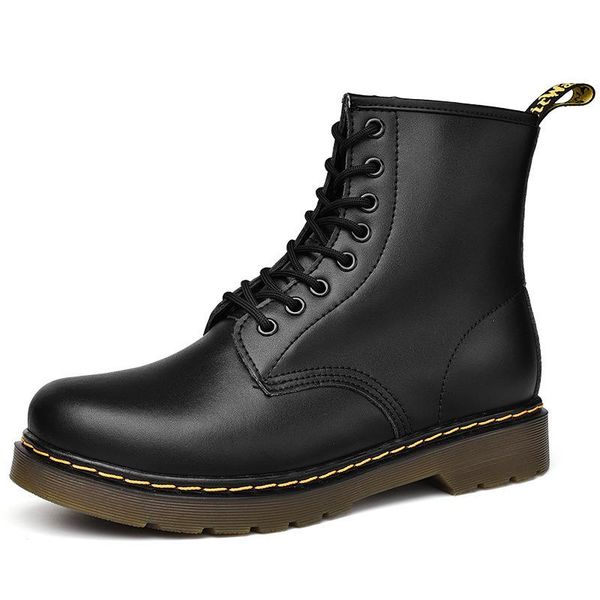 

boots men's high british winter plush lovers korean tooling, Black