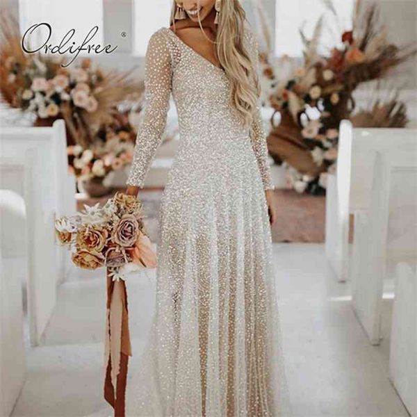 

summer women long party dress sleeve see through sequin maxi 210513, Black;gray