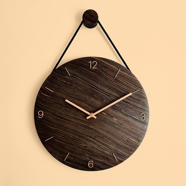 

wall clocks solid wood simplicity creative hanging clock nordic and japanese style living room decoration