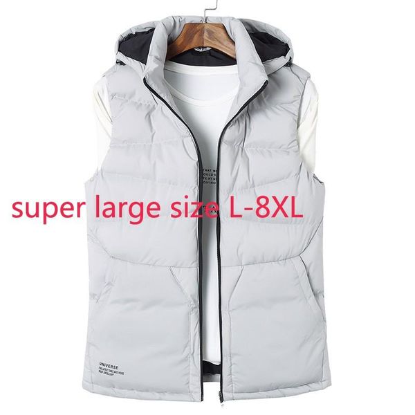 

men's vests arrival super large winter thick men fashion casual stand collar hooded cotton vest plus size  xl2xl3xl4xl 5xl 6xl 7xl 8xl, Black;white