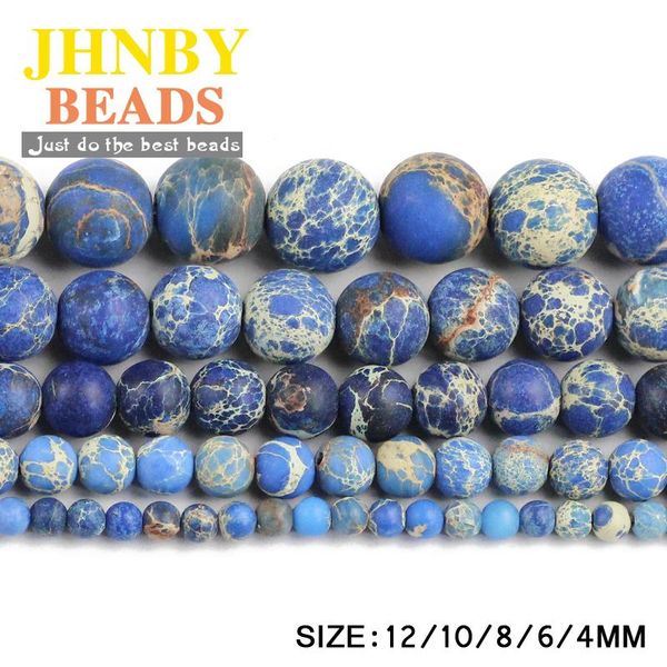 

other jhnby matte blue imperial calaite natural stone round ball 4/6/8/10/12mm loose beads for jewelry findings making bracelet diy