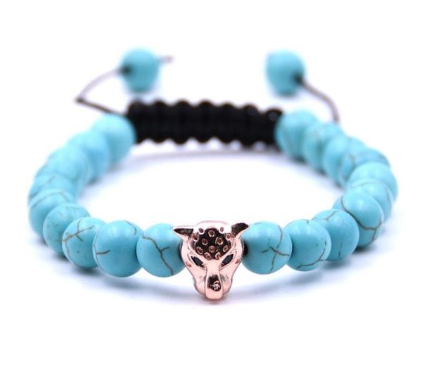 

antique silver plated leopard head bracelet lava natural stone beaded beaded, strands, Black