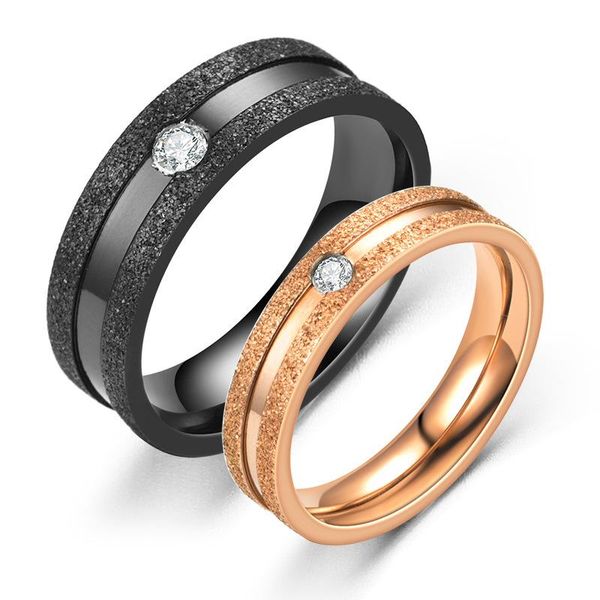 

cluster rings loredana titanium ring for men.luxury rose gold and exclusive black face scrub zircon stainless steel, Golden;silver