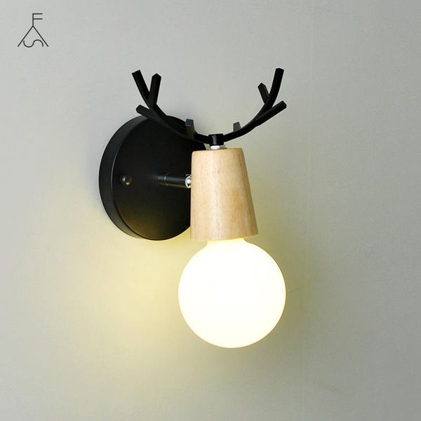 

wall lamps modern lamp bedside nordic bedroom simple antlers creative background staircase corridor living room