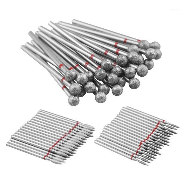 

30pcs diamond nail drill bit set of milling cutters for manicure cutter bits electric machine1, Silver
