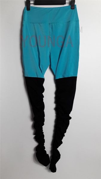 

women's yoga pants high waisted band blue patches black cotton bottom ballet godness legging outfits activewear gear, White;red