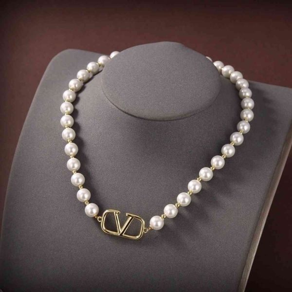 

70% off luxury jewelry pearl necklace women's letter luxury in 2021, Silver