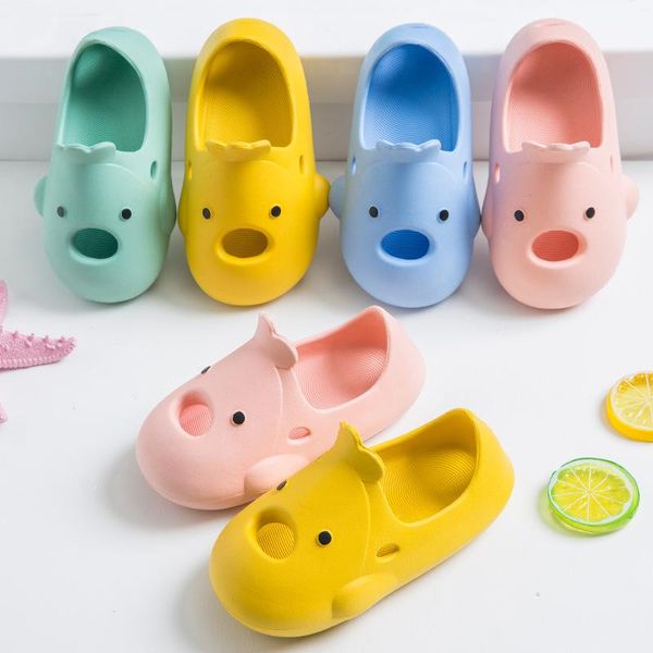 

slipper cute cartoon baby sandals and slippers for boys girls outside bathroom bathing children summer kids flip flop kss13, Black;grey