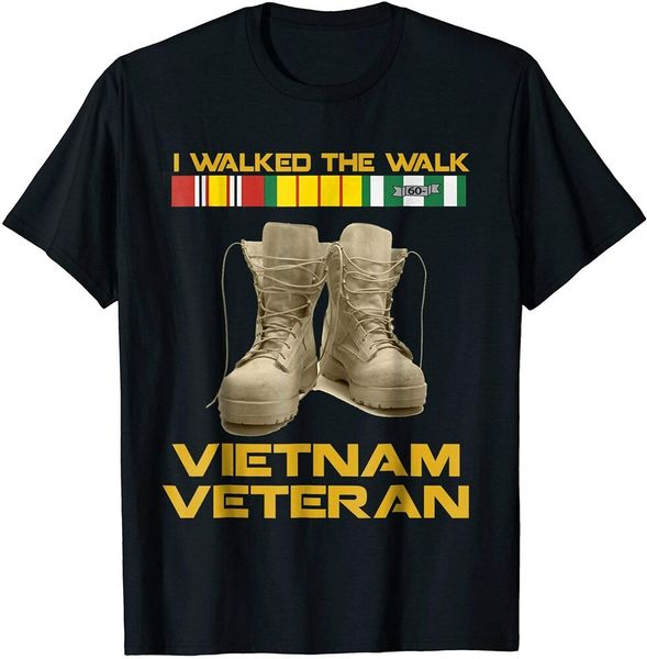 

i walked the walk vietnam veteran size s-5xl, White;black