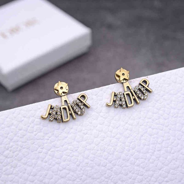 

new fengwanghong brass full diamond star earrings female, Golden