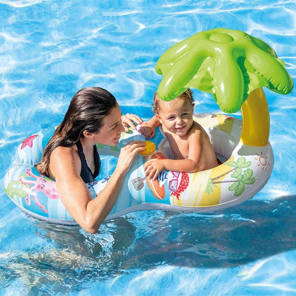 

swimming ring intex 56590 rabbit diving mother baby seat sunshade sitting children parent child swimming circle