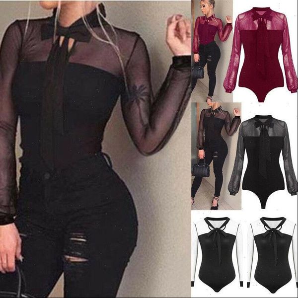 

long sleeve bodysuit stretch womens jumpsuits leotard body, Black;white