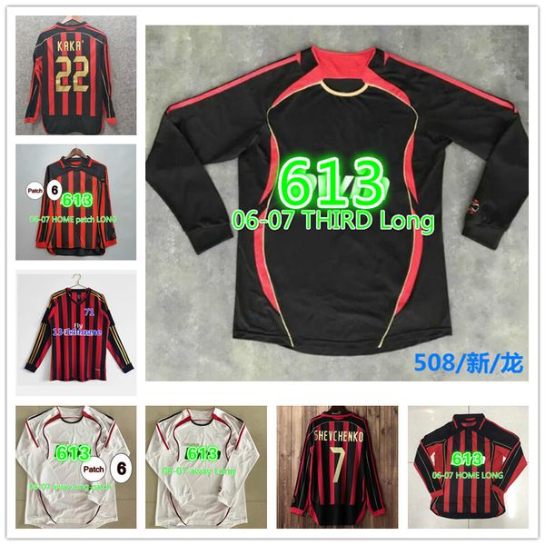

long retro soccer jersey 1988 1989 1990 1991 1992 1993 ac milan kaka maldini gullit inzaghi pirlo ronaldo van basten baggio football shirt k, Black;yellow