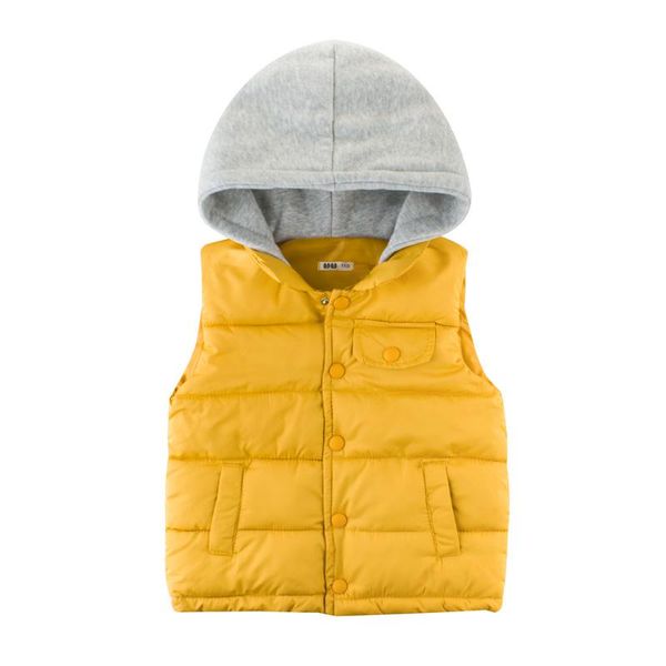 

the spring and autumn period children's vest boy's quilted cotton coat children wears solid color with hat waistcoat, Camo