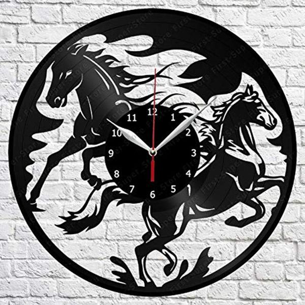 

wall clocks horse handmade exclusive clock art decor home record original gift unique design